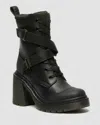 Dr. Martens' Chesney Tech Strap Eight Eye Heeled Boots In Black