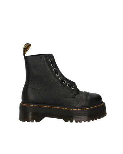 Dr. Martens Chunky Platform Ankle Boots With Removable Zipper In Black