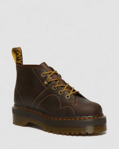Dr. Martens' Church Arc Crazy Horse Platform Monkey Boots In Braun