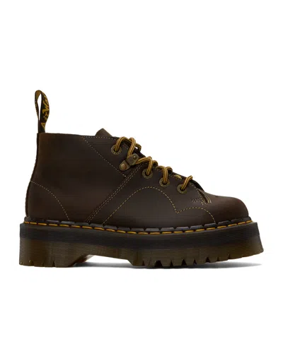 Dr. Martens' Church Arc Crazy Horse Platform Monkey Boots In Dark Brown Crazy Hor