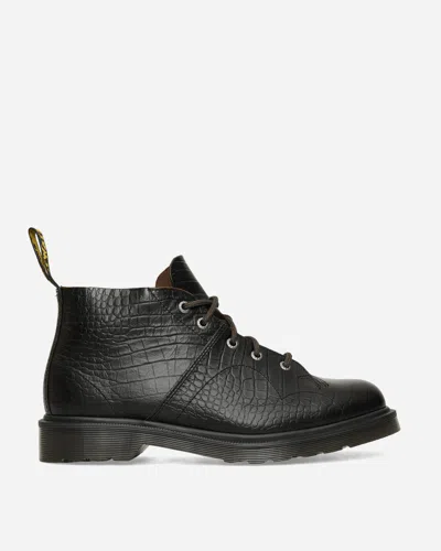Dr. Martens' Church Crocodile Analine Leather Ankle Boots Dark