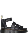 Dr. Martens Womens Clarissa Ii Quad Leather Platform Sandals In Black
