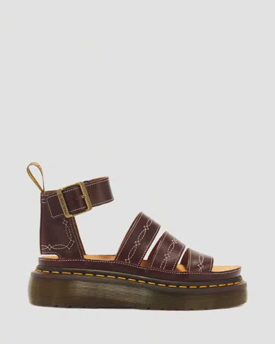 Dr. Martens Clarissa Ii Quad Desert Rodeo Classic Pull Up Leather Sandals In Brown