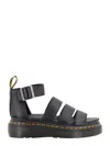 Dr. Martens Womens Clarissa Ii Quad Leather Platform Sandals In Black