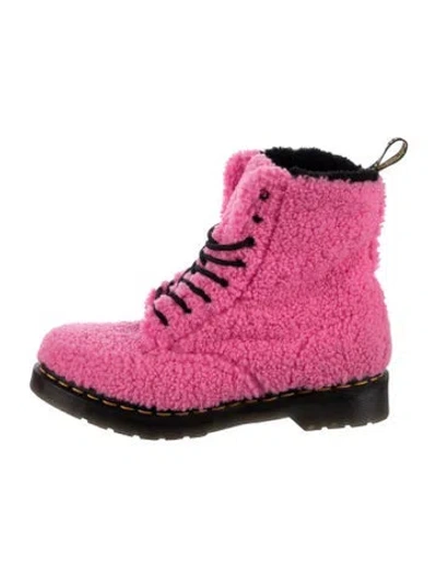 Pre-owned Dr. Martens Combat Boots In Pink