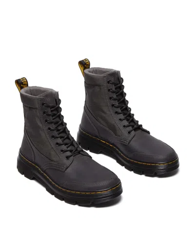 Dr. Martens Combs Jungle R32107029 Unisex Gunmetal Ankle Boots Ham703 In Gray
