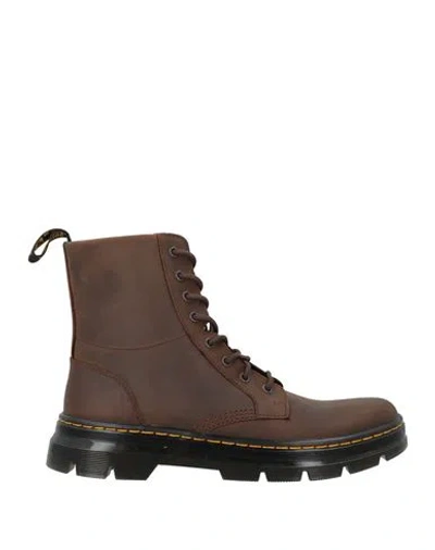 Dr. Martens Combs Leather Crazy Horse Man Ankle Boots Dark Brown Size 9 Leather