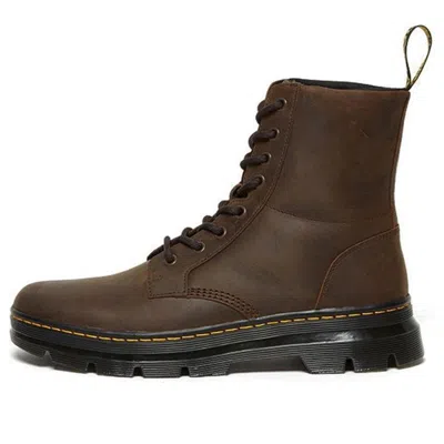 Dr. Martens' Dr. Martens Combs Leather Men's 8 Eye Combat Boots Brown