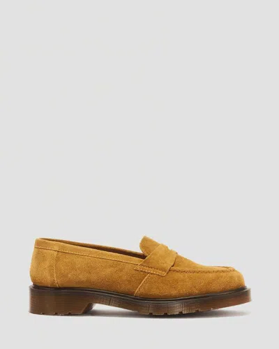 Dr. Martens Delapre Penny Loafer Repello Calf Suede Mb In Gold
