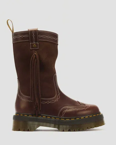 Dr. Martens Desert Rodeo Quad Mid Leather & Suede Boots In Brown