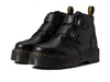 Dr. Martens Devon Flower Buckle Leather Platform Boots In Black
