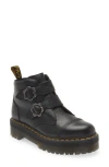 Dr. Martens Devon Flower Platform Bootie In Black
