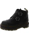 Dr. Martens' Devon Flower Buckle Leather Platform Boots In Black