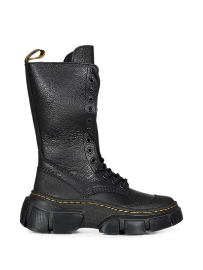 Dr. Martens Dmxl 14 Eye Lunar Lace-up Platform Boots In Black