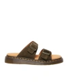 Dr. Martens' Dr. Martens Josef Olive Suede Buckle Sandals In Green