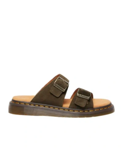 Dr. Martens' Double Buckle Slippers In Brown