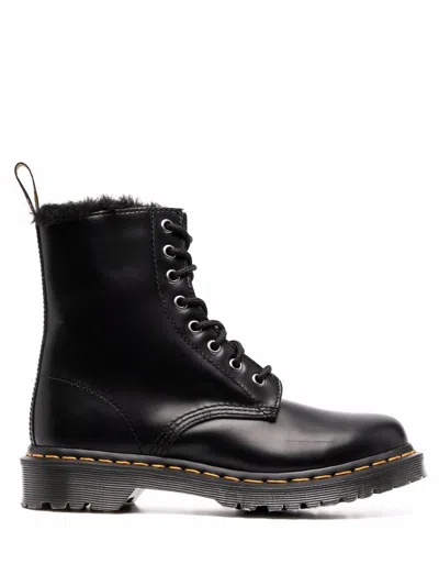 Dr. Martens Dr Martens Black Leather Flat Shoes