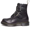 Dr. Martens' Dr.martens 1460 Buckle Pull Up Leather Lace Up Boots 'black Silver'