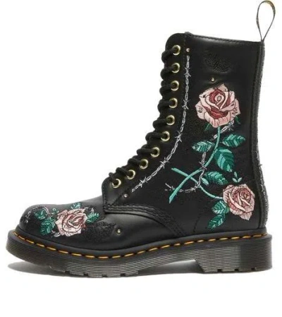 Dr. Martens Dr.martens 1490 Vonda Floral Leather Mid Calf Boots 'black'