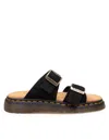 Dr. Martens Dr.martens Josef Savannah Tan Suede Sandals Black In Black