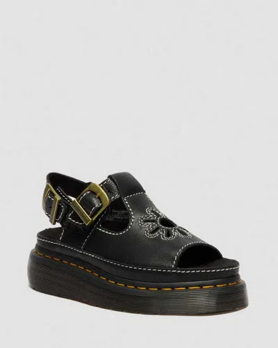 Dr. Martens Dunnet Flower Full Grain Leder Sandalen In Black