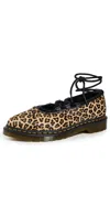 Dr. Martens' Elphie Ii Light Tan Ballet Flats With Mini Leopard Spot Haircalf Light Tan