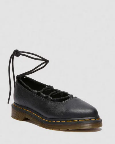 Dr. Martens Elphie Ii Virginia Leather Ballet Flats In Black