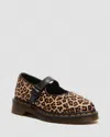 Dr. Martens' Ballerine Mary Jane Elphie Light Tan Mini Leopard In Tan