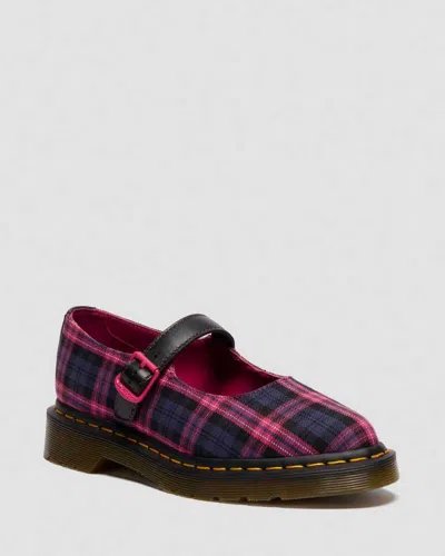 Dr. Martens' Elphie Mary Jane Tartan Shoes In Multi