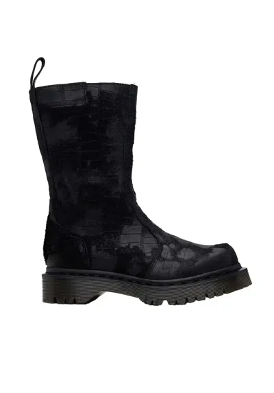Dr. Martens Emboss Hair On Regena Boot Black Croc