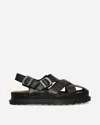 Dr. Martens' Fisherman Crocodile Analine Leather Sandals In Black