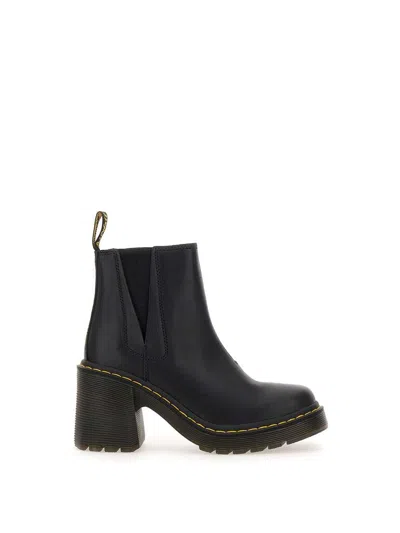 Dr. Martens' Flared Heel Chelsea Boots In Nero