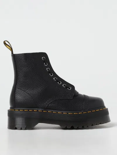 Dr. Martens Flat Ankle Boot  Woman Color Black In Animal Print