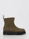 Dr. Martens Leather Platform Boots In Green