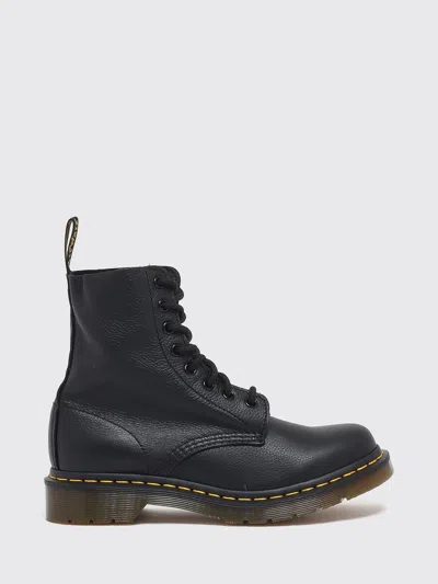 Dr. Martens Flat Ankle Boot Woman Color Black In Animal Print