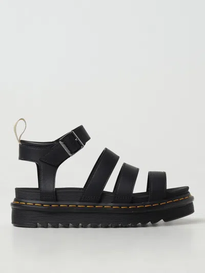 DR. MARTENS' FLAT SANDALS DR. MARTENS WOMAN COLOR BLACK,406672002