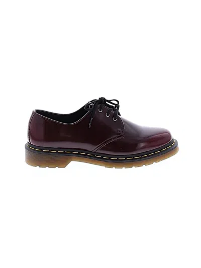 Pre-owned Dr. Martens Flats In Burgundy