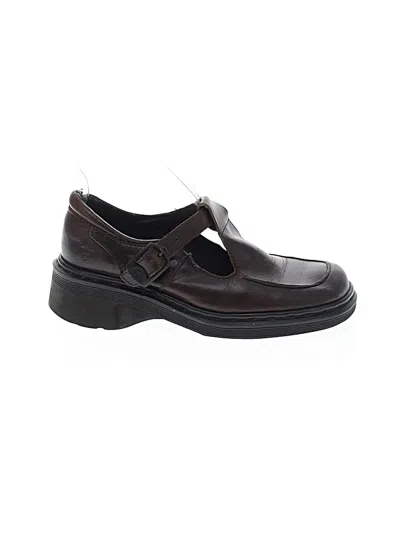 Pre-owned Dr. Martens Flats In Burgundy