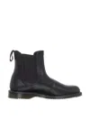 Dr. Martens Flora Smooth Polished Chelsea Boots In Black