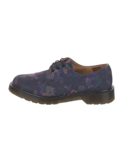 Pre-owned Dr. Martens Floral Print Oxfords In Blue