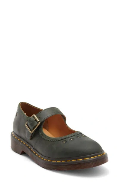 Dr. Martens Flower Mary Jane Flat In Green