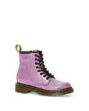 Dr. Martens' Kids Pink 1460 Crinkle Big Kids Boots In Dark Pink