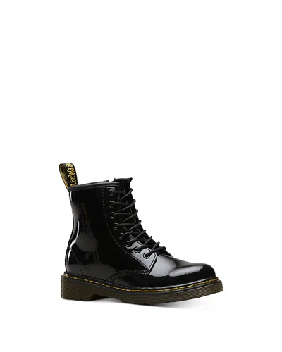Dr. Martens Delaney Kids Black Patent Boots Colour: Black Patent, Size: Junior 3