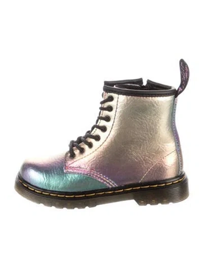 Pre-owned Dr. Martens Babies' Girls' Metallic Ankle Boots W/tags