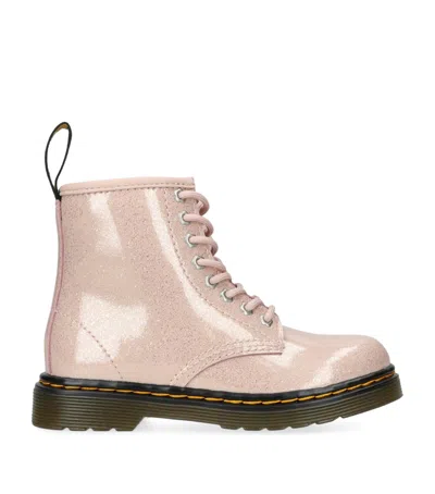 Dr. Martens' Kids' Glitter 1460 Ankle Boots In Pale Pink