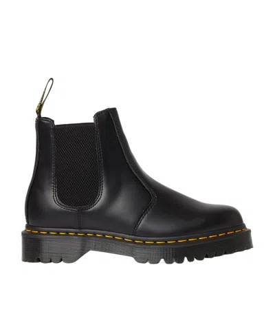 Dr. Martens' Glossy Leather Boots In Black