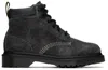 Dr. Martens 939 Stonewashed Suede Ankle Boots In Black
