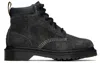 Dr. Martens' Gray 939 Stonewashed Suede Boots In Black/gunmetal Stone