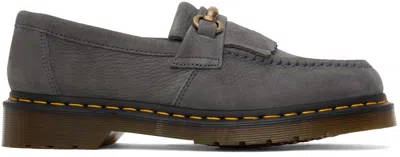 Dr. Martens' Gray Adrian Snaffle Loafers In Washed Denim Tumbled Nubuck