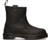 Dr. Martens' Gray Anistone Lo Leather Boots In Charcoal Grey